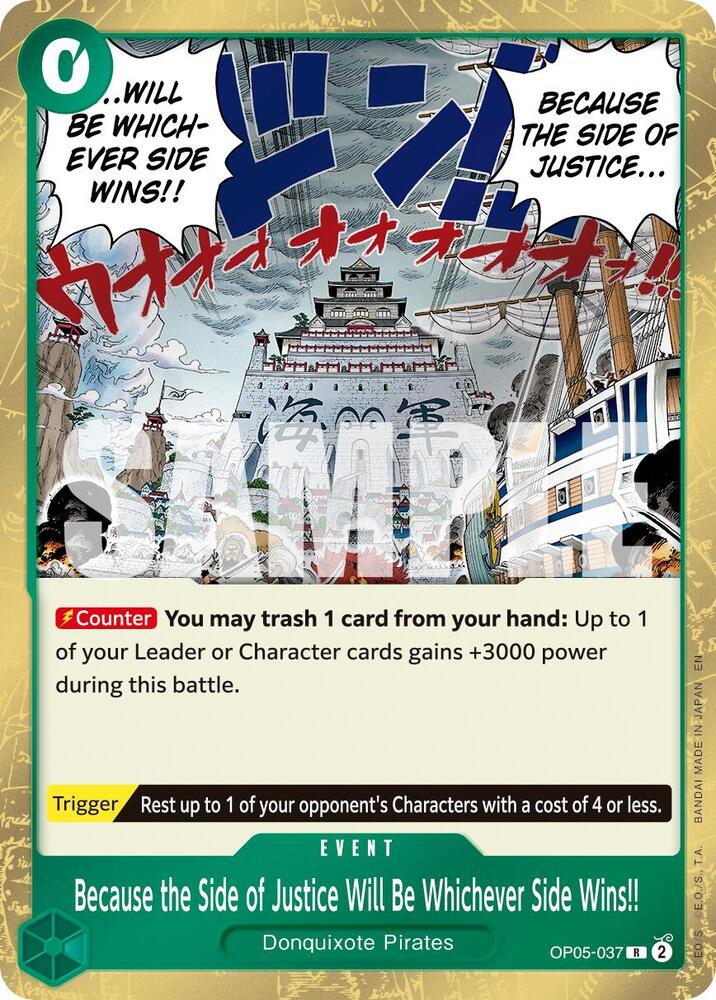 Because the Side of Justice Will Be Whichever Side Wins!! (Reprin OP05-037 Premium Booster -The Best- Vol. 2