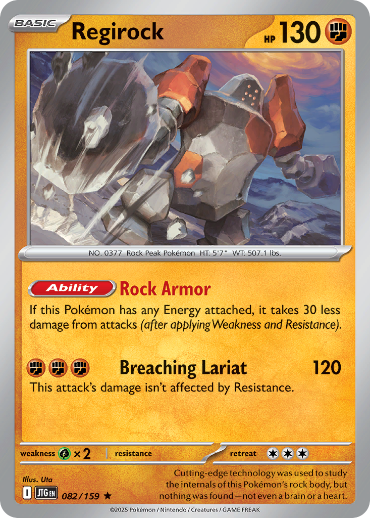 Regirock 082/159 Rare Journey Together Holo