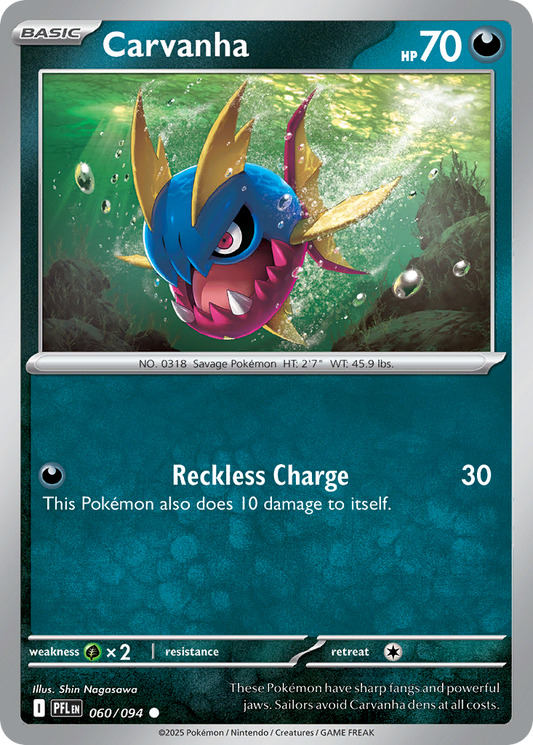 Carvanha 060/094 Common Phantasmal Flames Reverse Holo