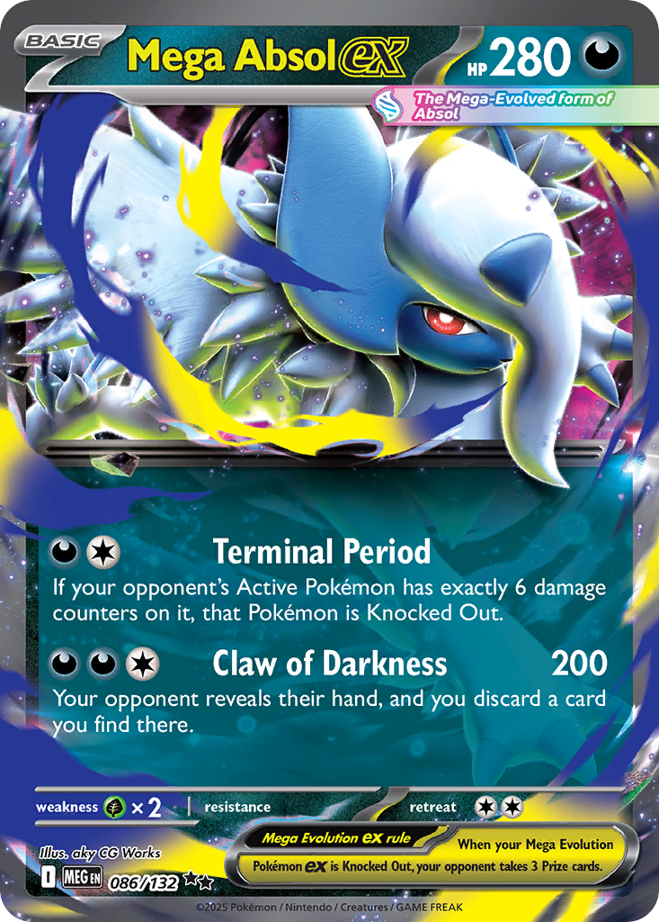 Mega Absol ex 086/132 Double Rare Mega Evolution Holo