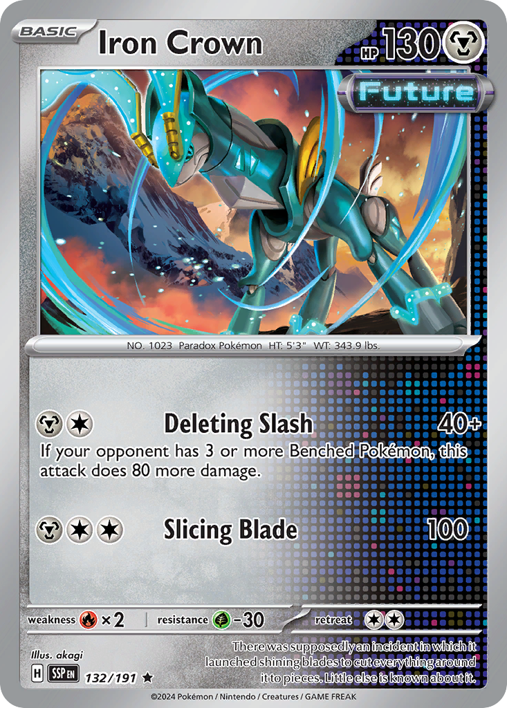 Iron Crown 132/191 Rare Surging Sparks Holo