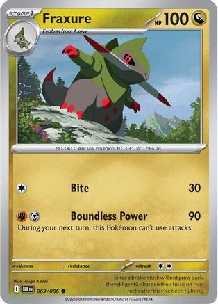 Fraxure 069/086 Common Black Bolt Reverse Holo