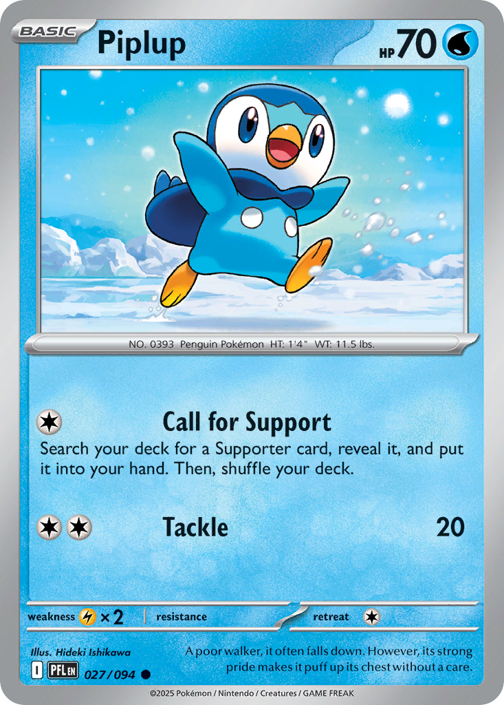 Piplup 027/094 Common Phantasmal Flames