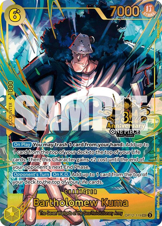 Bartholomew Kuma (Japanese Version 3rd Anniversary Set) OP12-119 Promotion Cards Foil