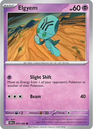 Elgyem 040/086 Common Black Bolt Reverse Holo