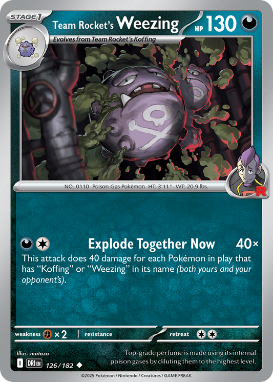 Team Rocket's Weezing 126/182 Uncommon Destined Rivals Reverse Holo