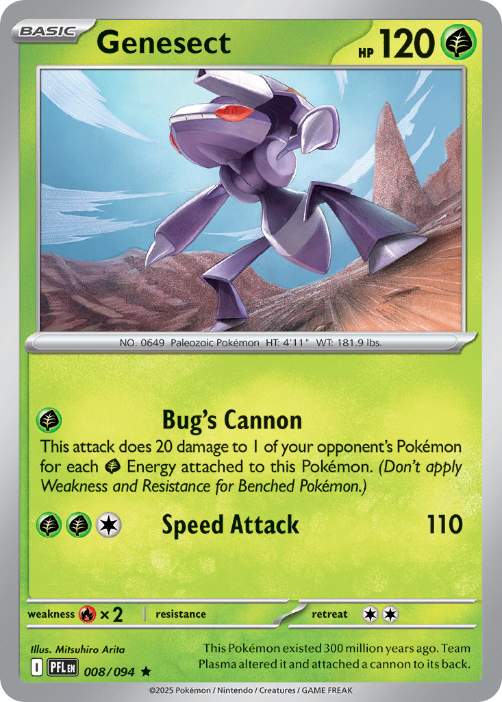 Genesect 008/094 Rare Phantasmal Flames Holo