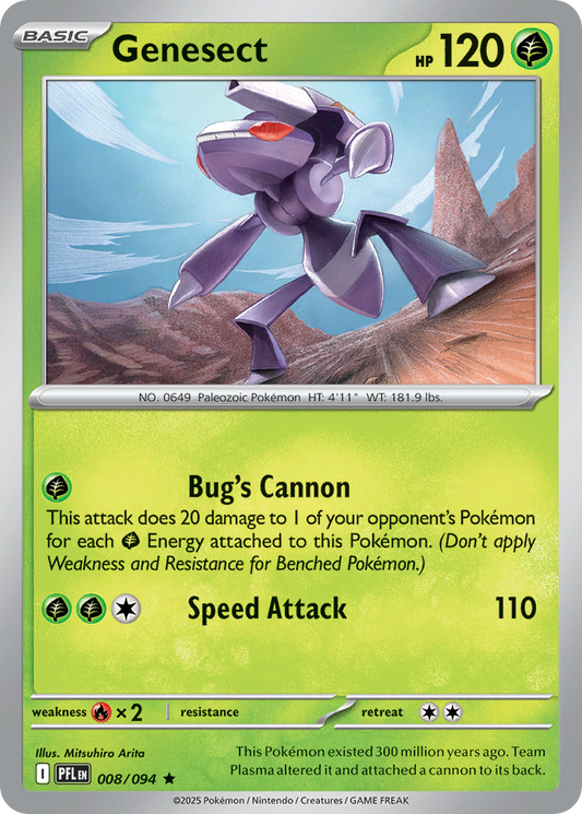 Genesect 008/094 Rare Phantasmal Flames Holo