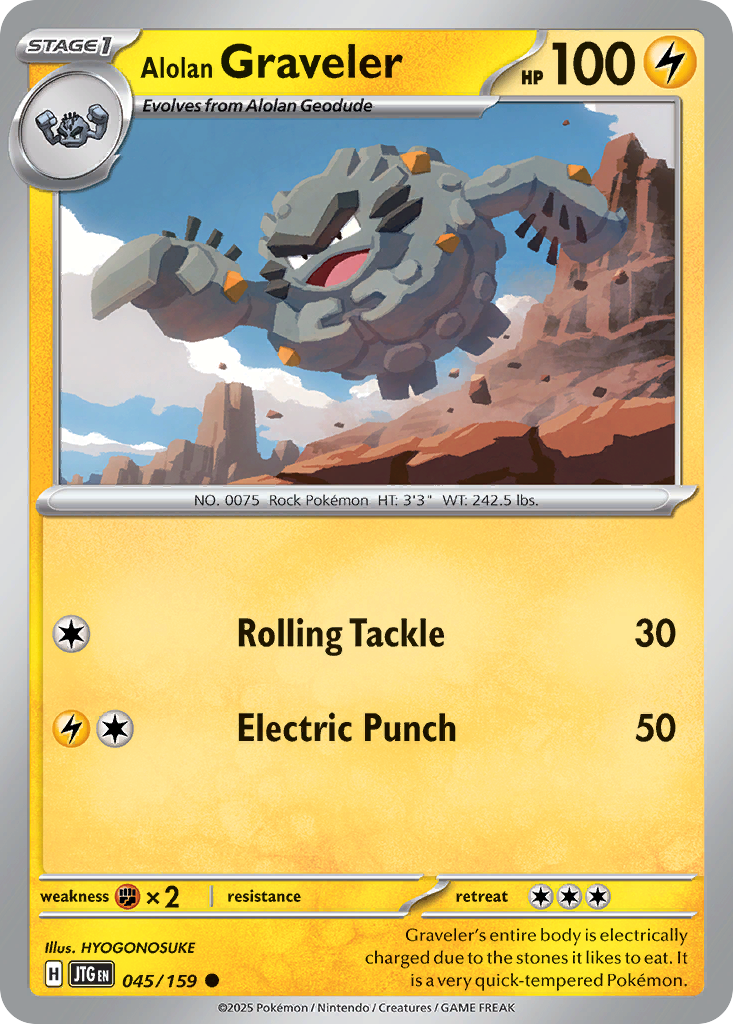 Alolan Graveler 045/159 Common Journey Together Reverse Holo