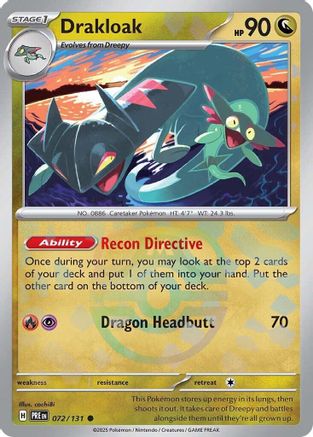Drakloak (Master Ball Pattern) 072/131 Holo Prismatic Evolutions Holo