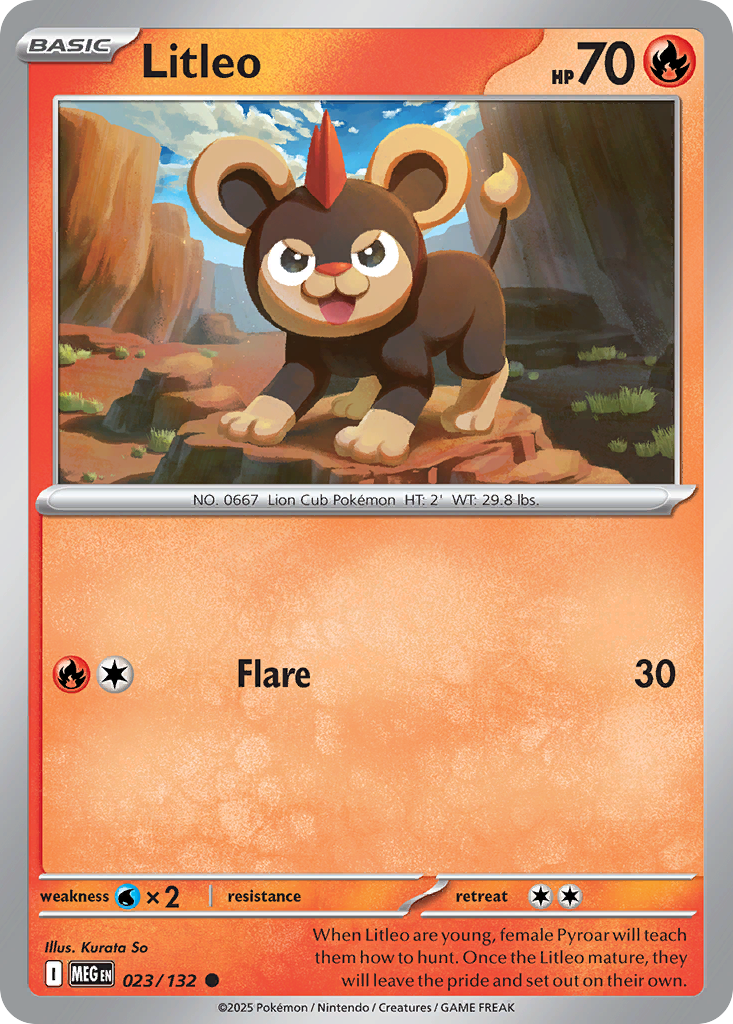 Litleo 023/132 Common Mega Evolution Reverse Holo