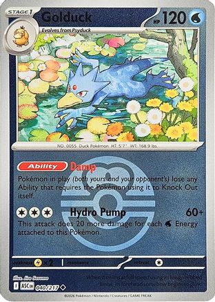 Golduck (Love Ball) 040/217 Holo Ascended Heroes Reverse Holo