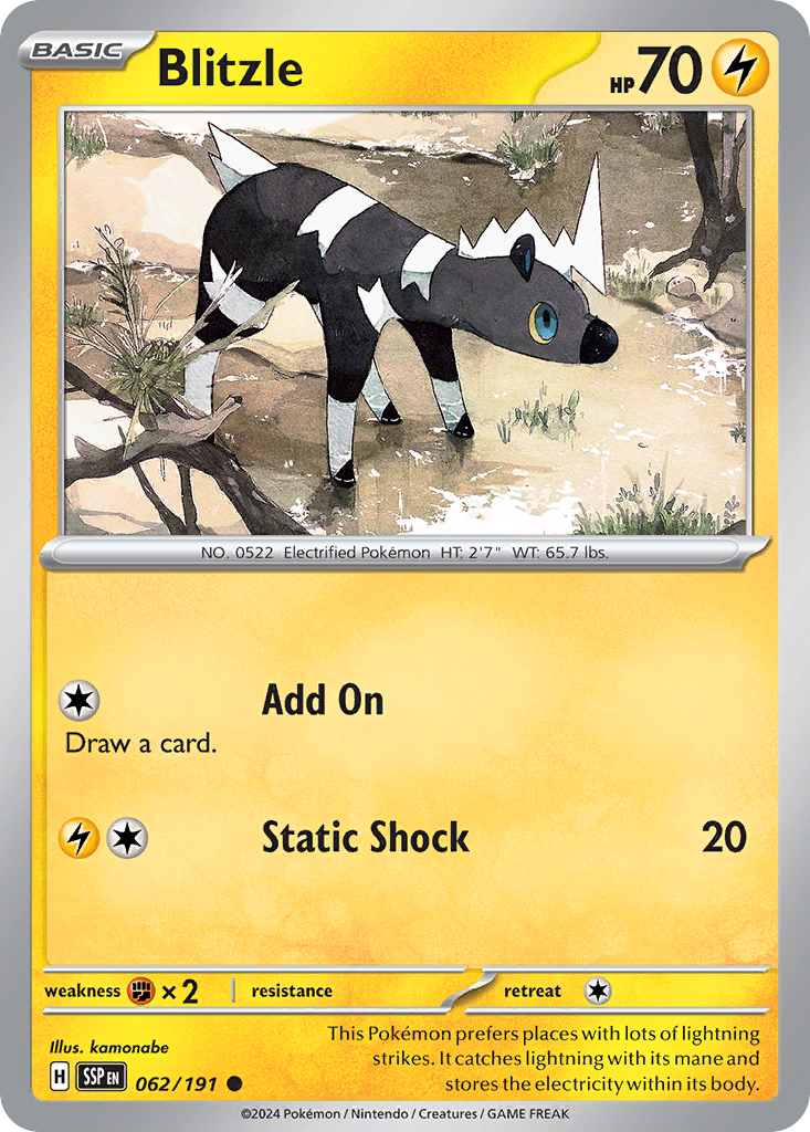 Blitzle 062/191 Common Surging Sparks Reverse Holo