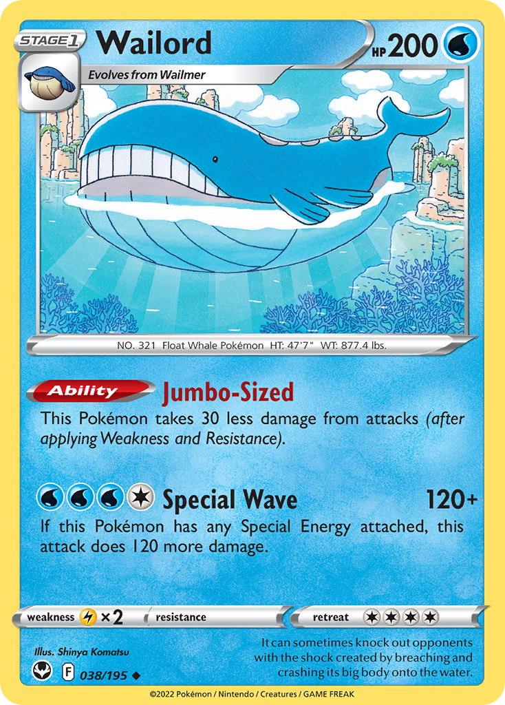 Wailord 038/195 Uncommon Silver Tempest
