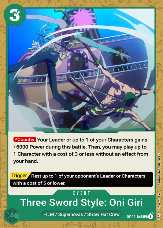 Three Sword Style Oni Giri OP02-045