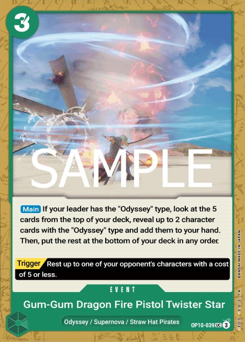 Gum-Gum Dragon Fire Pistol Twister Star OP10-039