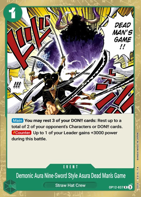 Demon Aura Nine Sword Style Asura Blades Drawn Dead Man's Game OP12-037