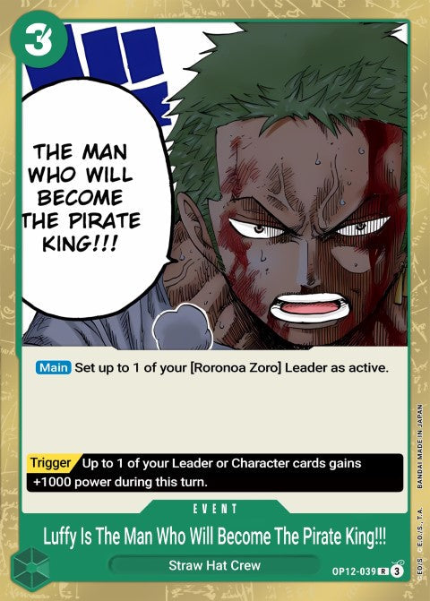 Luffy Is the Man Who Will Become the King of Pirates!!! OP12-039