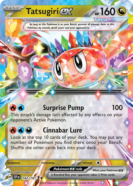 Tatsugiri ex 142/191 Double Rare Surging Sparks Pokemon Holo