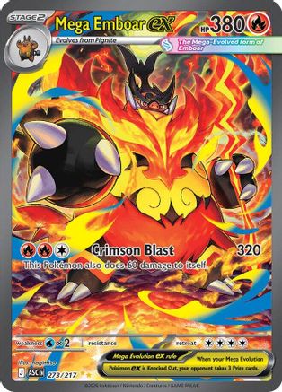Mega Emboar ex 273/217 Special Illustration Rare Ascended Heroes