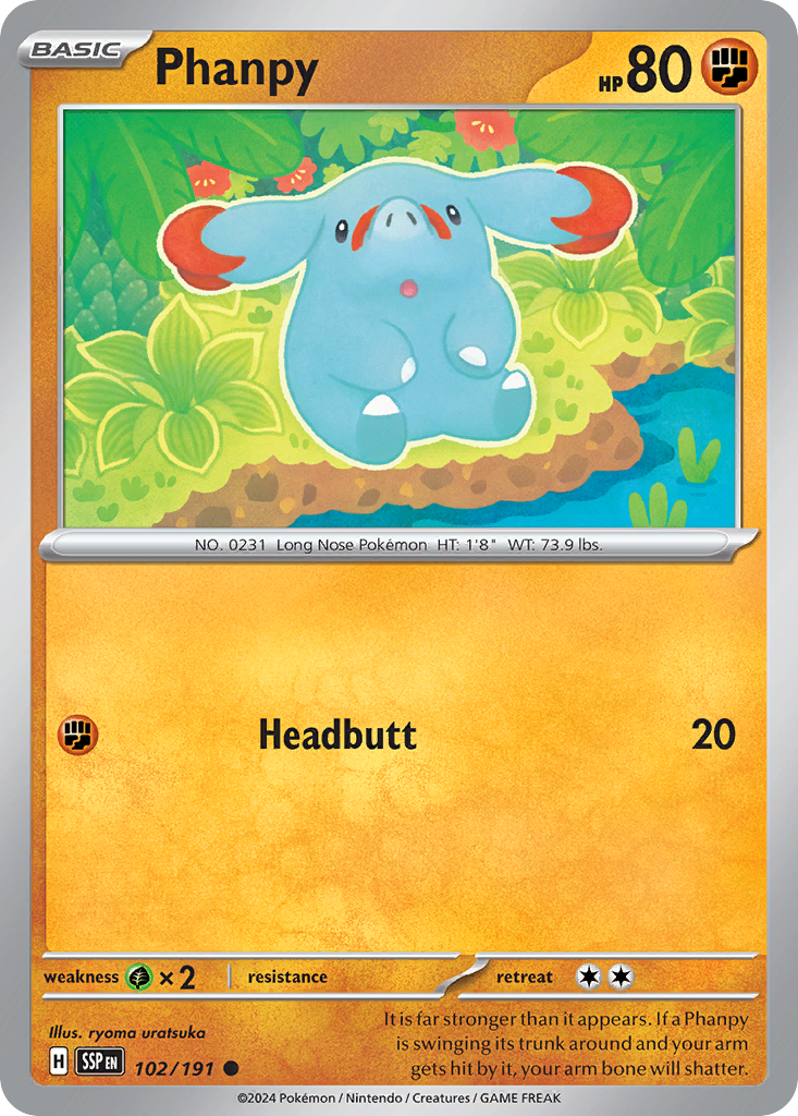 Phanpy 102/191 Common Surging Sparks Reverse Holo