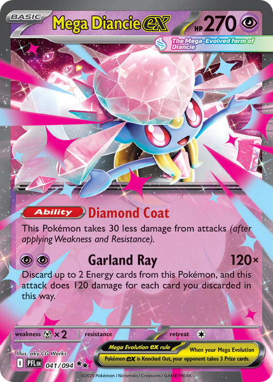 Mega Diancie ex 041/094 Double Rare Phantasmal Flames