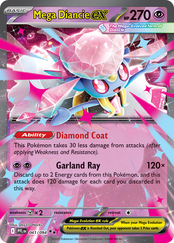 Mega Diancie ex 041/094 Double Rare Phantasmal Flames