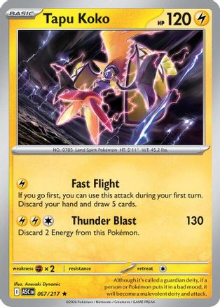 Tapu Koko 067/217 Rare Ascended Heroes Holo