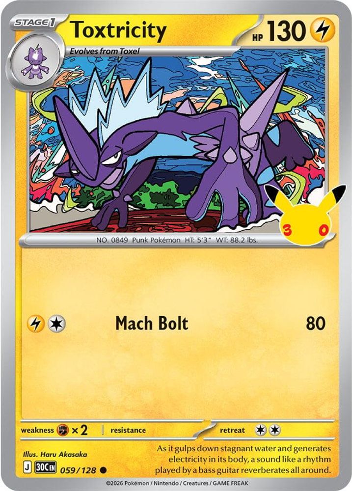 Toxtricity 059/128 Common ME: 30th Celebration Pokemon Holo Near Mint