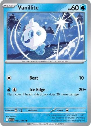 Vanillite 027/086 Common White Flare Reverse Holo
