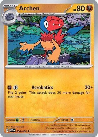Archen 050/086 Uncommon White Flare Reverse Holo