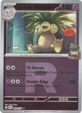 Team Rocket's exeggutor (Team Rocket) 078/217 Ascended Heroes Reverse Holo