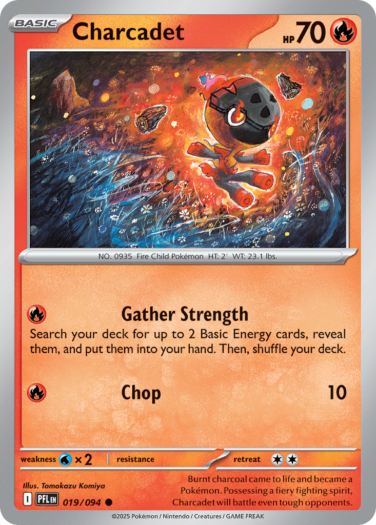 Charcadet 019/094 Common Phantasmal Flames Reverse Holo