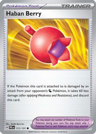 Haban Berry 111/131 Common Prismatic Evolutions Reverse Holo