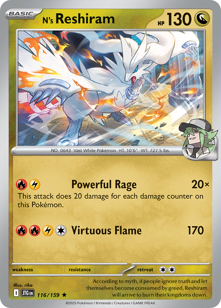 N's Reshiram 116/159 Rare Journey Together Holo
