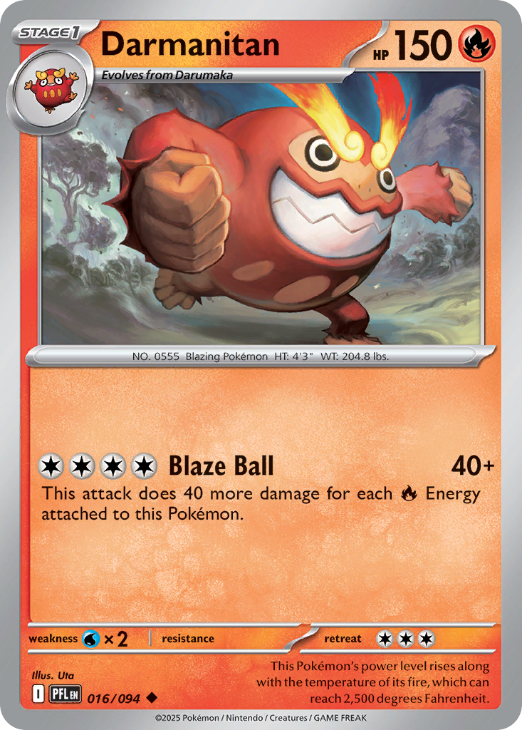 Darmanitan 016/094 Uncommon Phantasmal Flames Reverse Holo