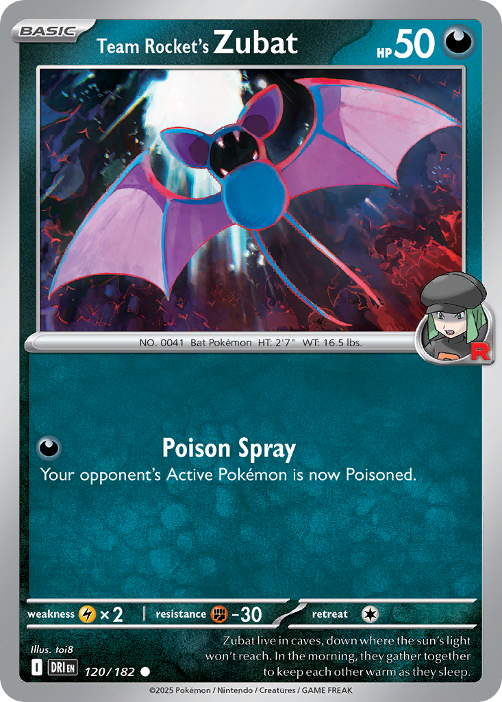 Team Rocket's Zubat 120/182 Common Destined Rivals Reverse Holo