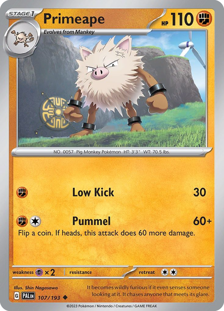 Primeape 107/193 Uncommon Paldea Evolved Reverse Holo