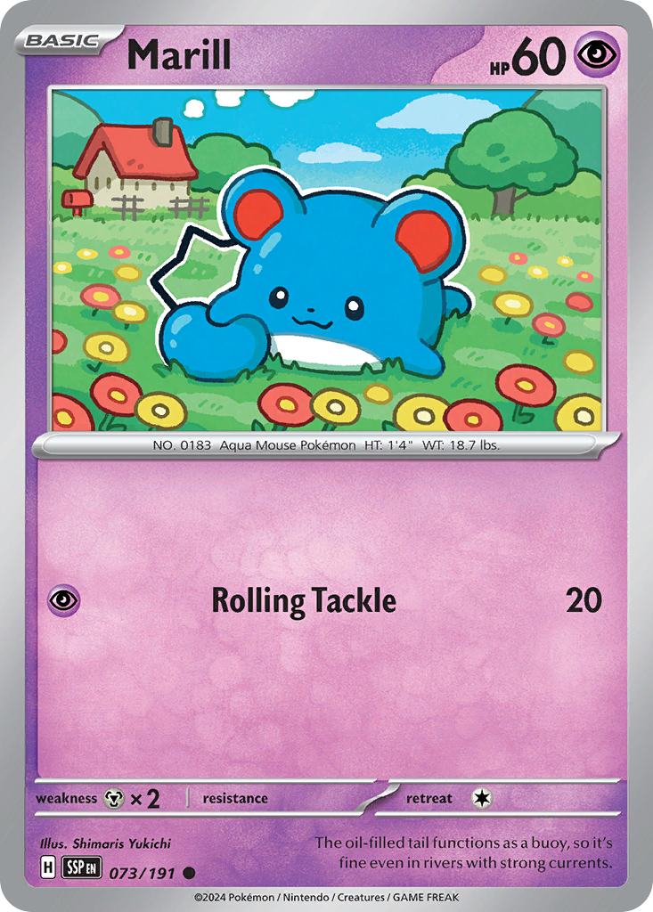 Marill 073/191 Common Surging Sparks Reverse Holo