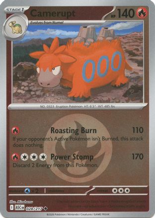 Camerupt (Energy Symbol Pattern) 028/217 Ascended Heroes Reverse Holo