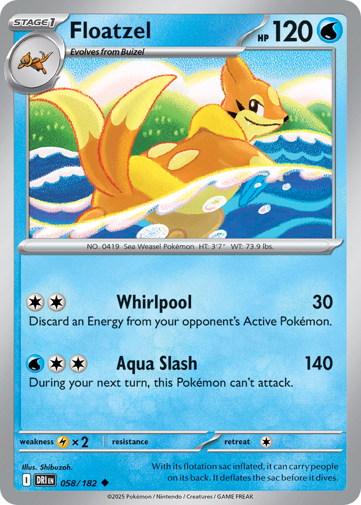 Floatzel 058/182 Uncommon Destined Rivals Reverse Holo