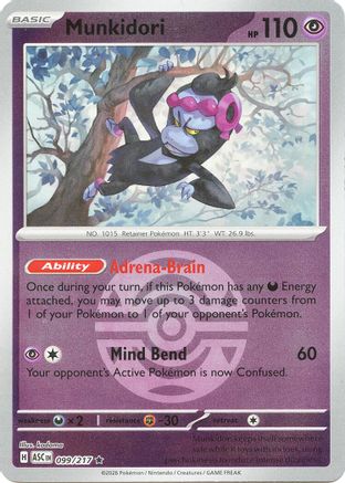 Munkidori (Dusk Ball) 099/217 Rare Ascended Heroes Reverse Holo
