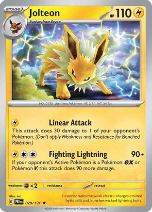 Jolteon 029/131 Holo Rare Prismatic Evolutions Reverse Holo