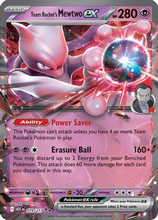 Team Rocket's Mewtwo ex 079/217 Double Rare Ascended Heroes