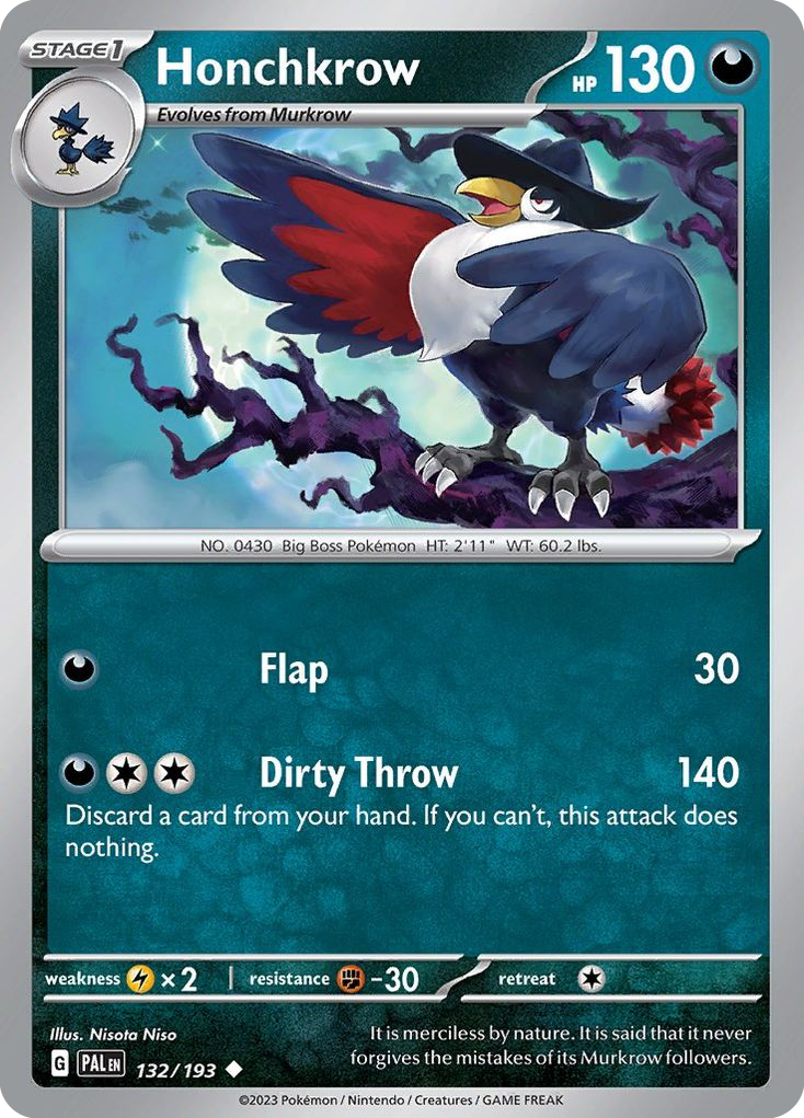 Honchkrow 132/193 Uncommon Paldea Evolved