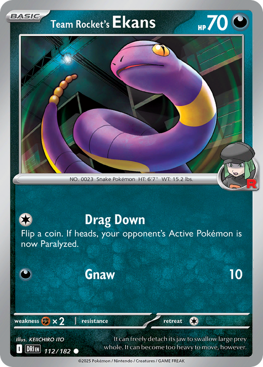 Team Rocket's Ekans 112/182 Common Destined Rivals Reverse Holo