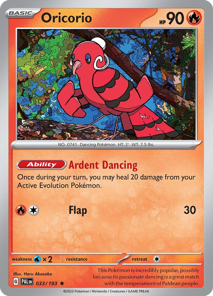 Oricorio 033/193 Rare Paldea Evolved Holo