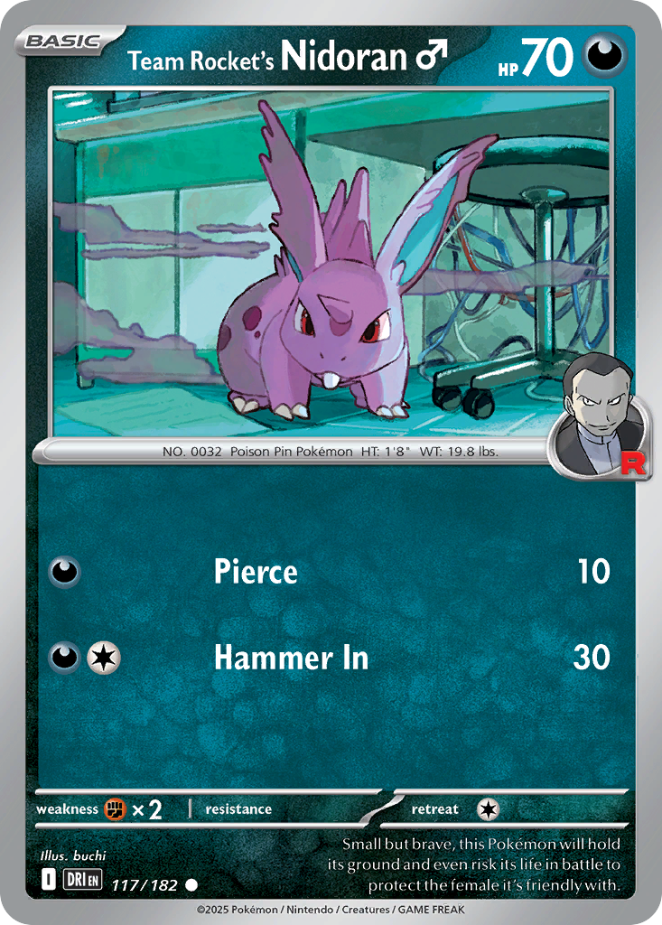 Team Rocket's NidoranM 117/182 Common Destined Rivals