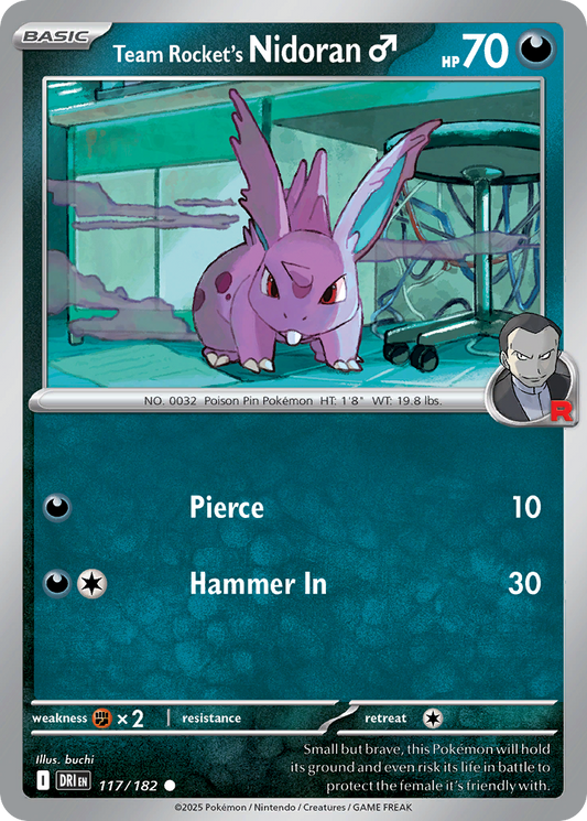 Team Rocket's NidoranM 117/182 Common Destined Rivals