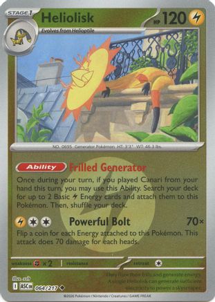 Heliolisk (Energy Symbol Pattern) 064/217 Ascended Heroes Reverse Holo